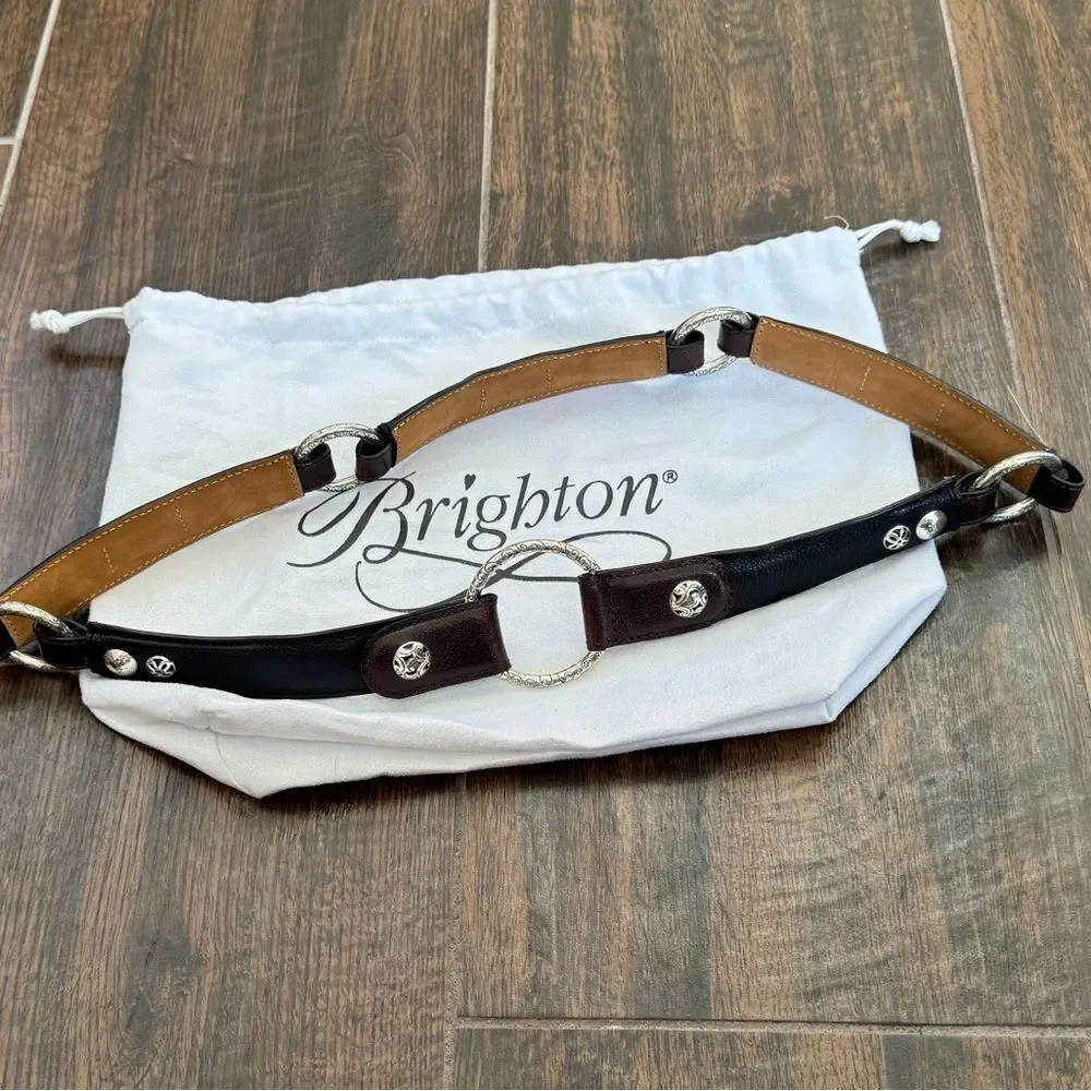 Brighton Black & Brown Leather Concho Circle Belt – B60209